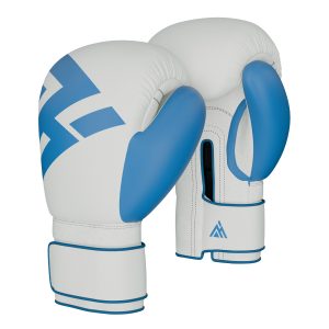 Maurm Blue & White Boxing Gloves – Premium Genuine Leather for Training & Sparring